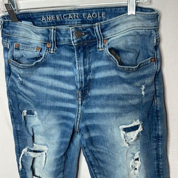 American Eagle Men’s Distressed Airflex+ Athletic Fit Jeans. Size 29x30. - Picture 2 of 11